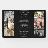 30 jaar bruiloft jubileum fotocollage bewerkbaar spandoek (Horizontaal)