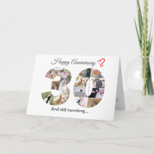 30 jaar bruiloft Jubileum fotokaart Bedankkaart