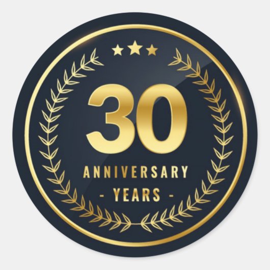 30 jaar Classic Round Sticker Jubileum (Voorkant)