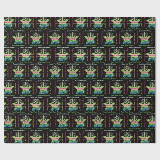 30 jaar en liefhebbend - 30e verjaardag cadeaupapier (Vlak)