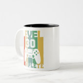 30 jaar gamerniveau 30e verjaardag Complete Retro Tweekleurige Koffiemok (Voorkant links)