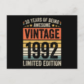 30 jaar Geweldige Vintage 1992 Briefkaart (Voorkant)