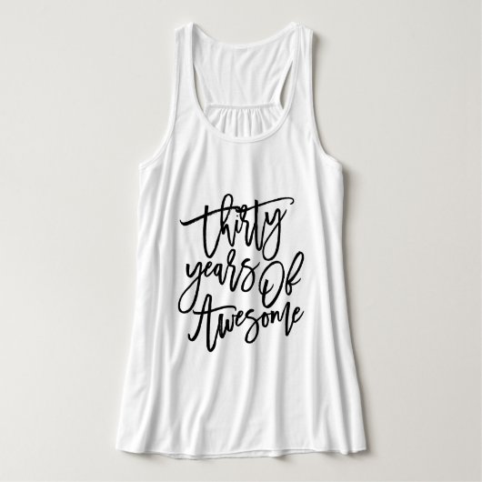 30 jaar Geweldige | Zwart schrift Tanktop (Design voorkant)