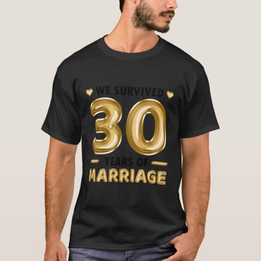 30 Jaar Huwelijk Bruiloft Jubileum T-shirt (Voorkant)