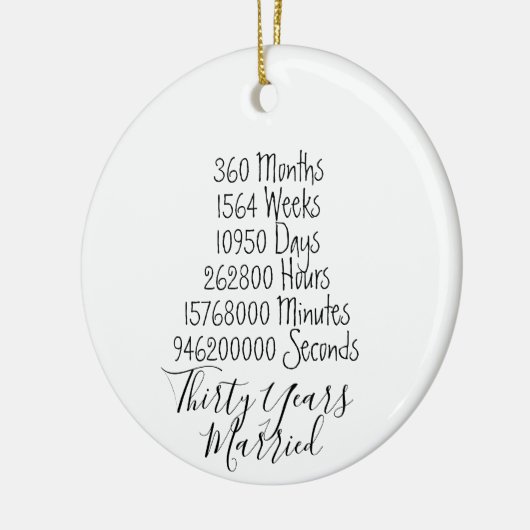 30 jaar Jubileum 30e kerstdag Keramisch Ornament (Links)