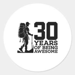 30 Jaar Leuke Wandelaar 30e Verjaardag Ronde Sticker