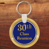 30 jaar marineblauw en goudschool sleutelhanger (Achterkant)