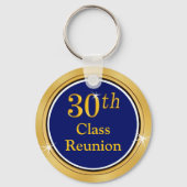 30 jaar marineblauw en goudschool sleutelhanger (Achterkant)