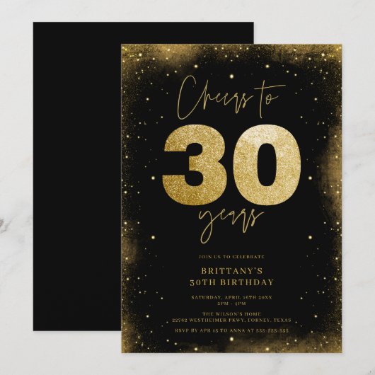 30 jaar moderne 30e verjaardag kaart (Voorkant / Achterkant)