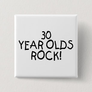 30 jaar Olds Rock Vierkante Button 5,1 Cm