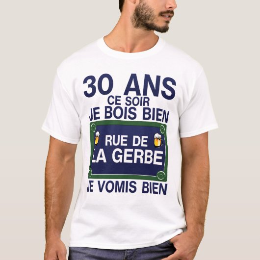 30 jaar op de witte straat t-shirt (Voorkant)