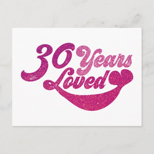 30 jaar oud - 30 Jaar Geliefd  Briefkaart (Voorkant)
