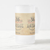 30 jaar oud | 30e verjaardag matglas bierpul (Voorkant rechts)