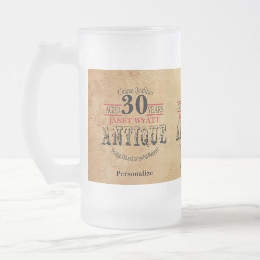 30 jaar oud | 30e verjaardag matglas bierpul (Links)