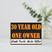 30 jaar oud, een eigenaar - heeft onderdelen nodig briefkaart (Staand voorkant)