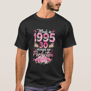30 jaar oud Geboren in 1995 Floral 30ste verjaarda T-shirt