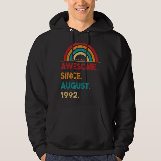 30 jaar oud Geweldige sinds 30 augustus 1992 Hoodie (Voorkant)