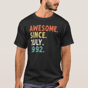 30 jaar oud Geweldige sinds juli 1992 30ste geboor T-shirt