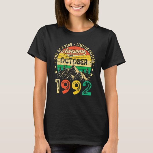 30 jaar oud Geweldige sinds oktober 1992 30e geboo T-shirt (Voorkant)