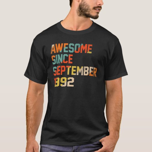 30 jaar oud Geweldige sinds september 1992 30e 17 T-shirt (Voorkant)