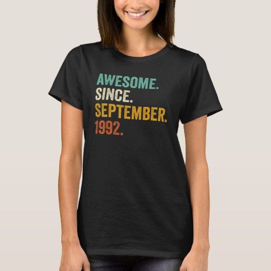 30 jaar oud Geweldige sinds september 1992 30e bi T-shirt (Voorkant)