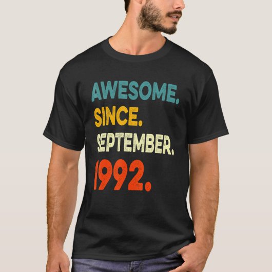 30 jaar oud Geweldige sinds september 1992 30e str T-shirt (Voorkant)