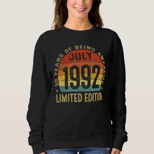 30 jaar oud juli 1992 30e verjaardag 1 trui