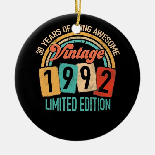 30 jaar oud van Geweldige in 1992 30e verjaardag Keramisch Ornament (Voorkant)