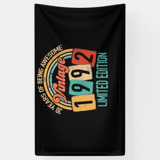 30 jaar oud van Geweldige in 1992 30e verjaardag Spandoek (Verticaal)