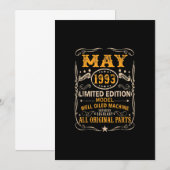 30 jaar oude 30e geboortedag decoratie mei 1993 kaart (Voorkant / Achterkant)
