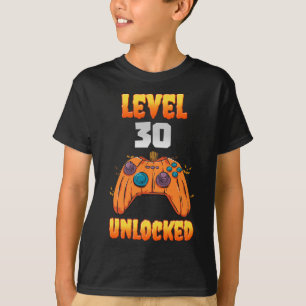 30 jaar oude 30e verjaardag niveau 30 ontgrendelde t-shirt