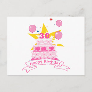 30 jaar oude Birthday Cake Briefkaart