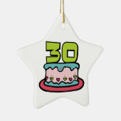 30 jaar oude Birthday Cake Keramisch Ornament (Rechts)