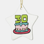 30 jaar oude Birthday Cake Keramisch Ornament (Links)