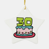 30 jaar oude Birthday Cake Keramisch Ornament (Achterkant)