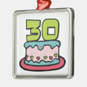 30 jaar oude Birthday Cake Metalen Ornament (Links)