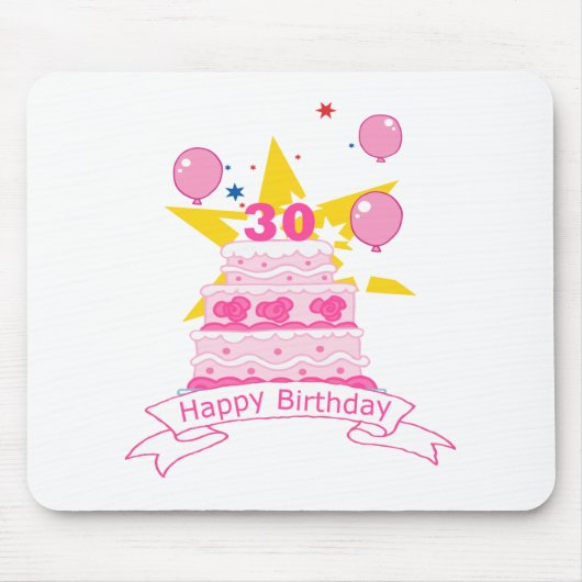 30 jaar oude Birthday Cake Muismat (Voorkant)