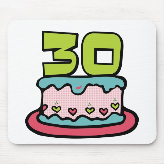 30 jaar oude Birthday Cake Muismat (Voorkant)