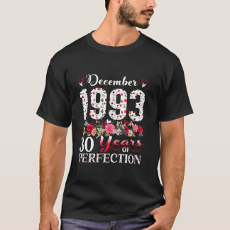 30 jaar oude bloem geboren in december 1993 30e ge t-shirt