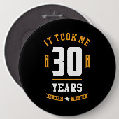 30 jaar oude bruistocht ronde button 6,0 cm (Voorkant /achterkant)