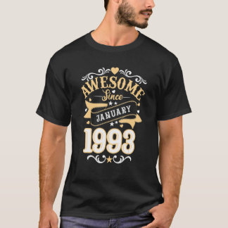 30 jaar oude geschenken van januari 1993 30e geboo t-shirt