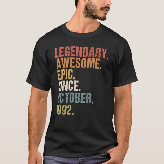 30 jaar oude grappigheid Geweldige sinds oktober 1 T-shirt (Voorkant)
