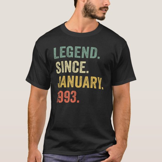 30 jaar oude legering sinds januari 1993 30e geboo t-shirt (Voorkant)