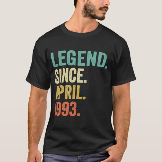 30 jaar oude leggende sinds april 1993 30e verjaar t-shirt (Voorkant)