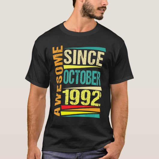 30 jaar oude leggende sinds oktober 1992 30e geboo t-shirt (Voorkant)