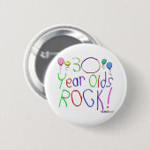 30 jaar oude rotzooi! ronde button 5,7 cm (Voorkant /achterkant)