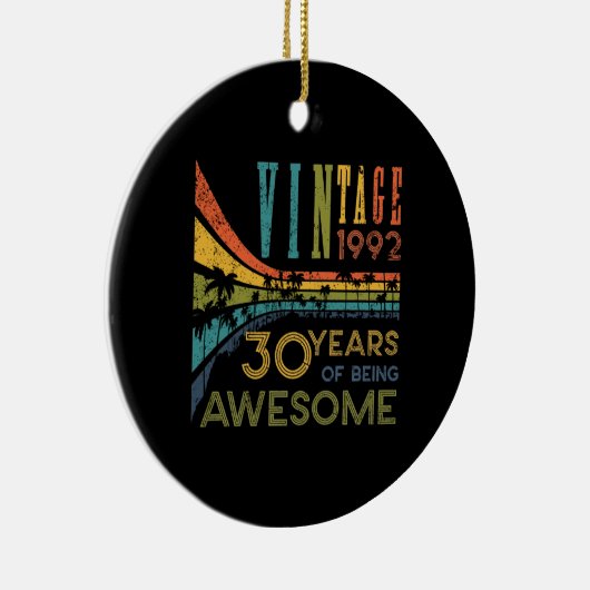 30 jaar oude  verjaardag 1992 30e verjaardag keramisch ornament (Rechts)