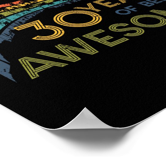 30 jaar oude  verjaardag 1992 30e verjaardag poster (Hoek)