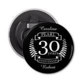 30 jaar Pareldag van de 30e bruiloft Button Flesopener (Voorkant)