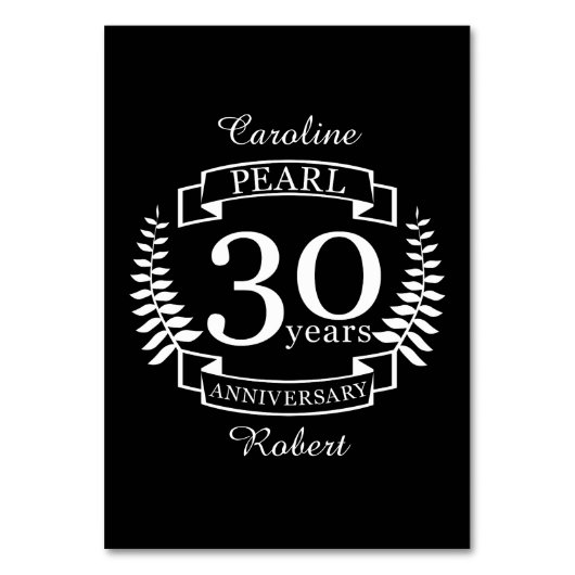 30 jaar Pareldag van de 30e bruiloft Kaart (Voorkant)